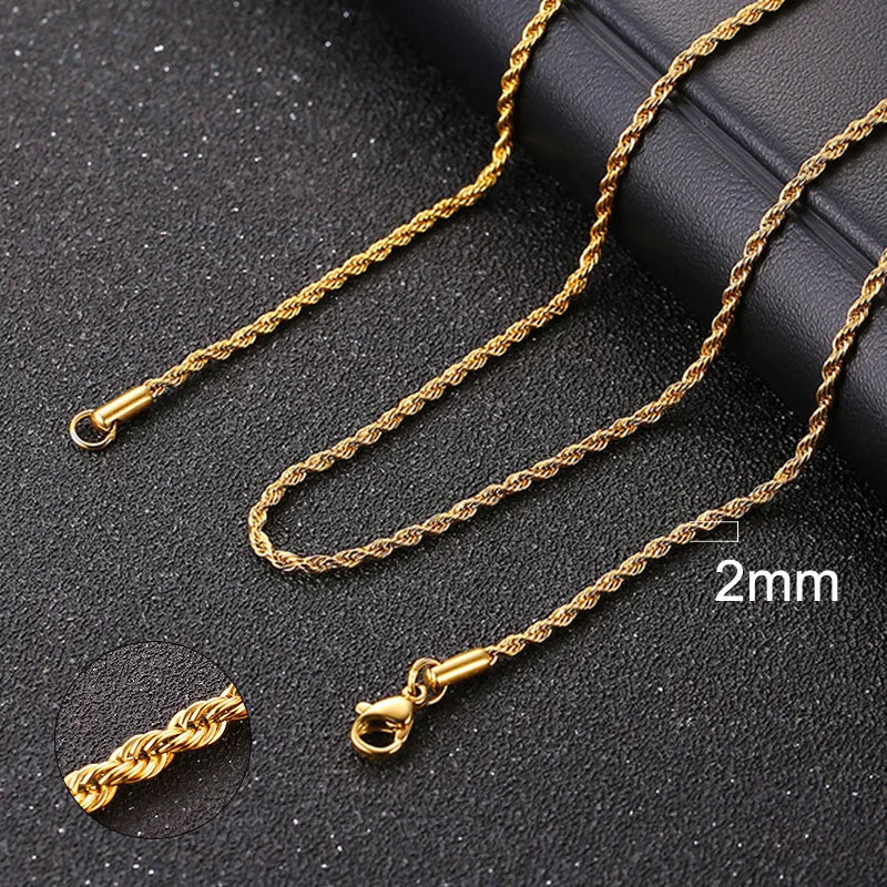 Vnox Cuban Chain Necklace for Men (Gold) 50cm 20inch