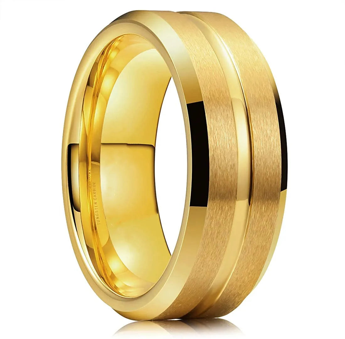Fashion 8mm Men's Black Tungsten Ring