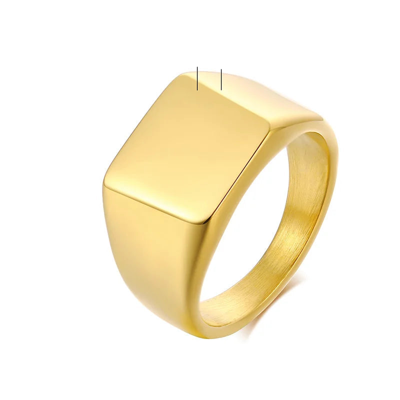 Stainless Steel Foral Signed Ring