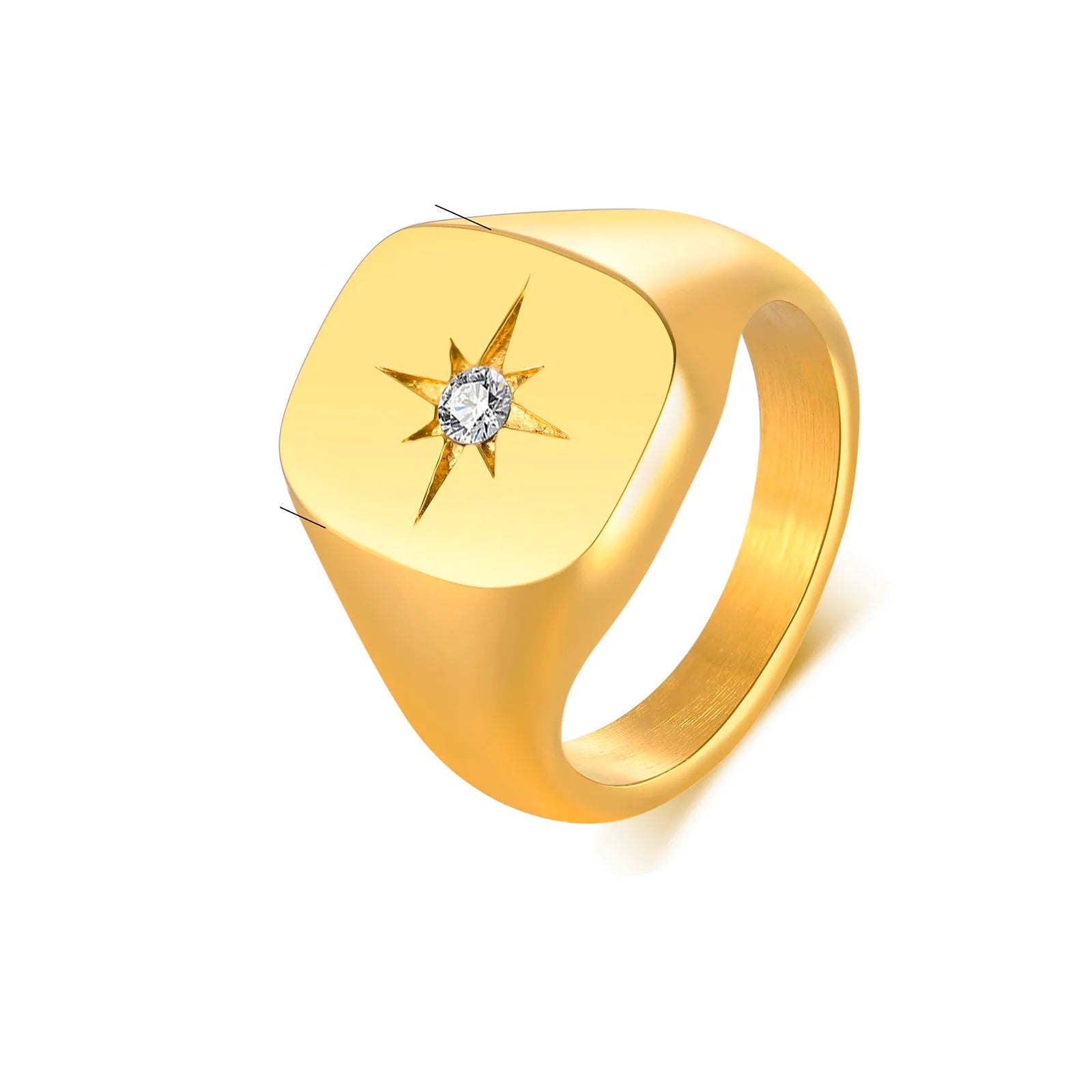 Stainless Steel Foral Signed Ring