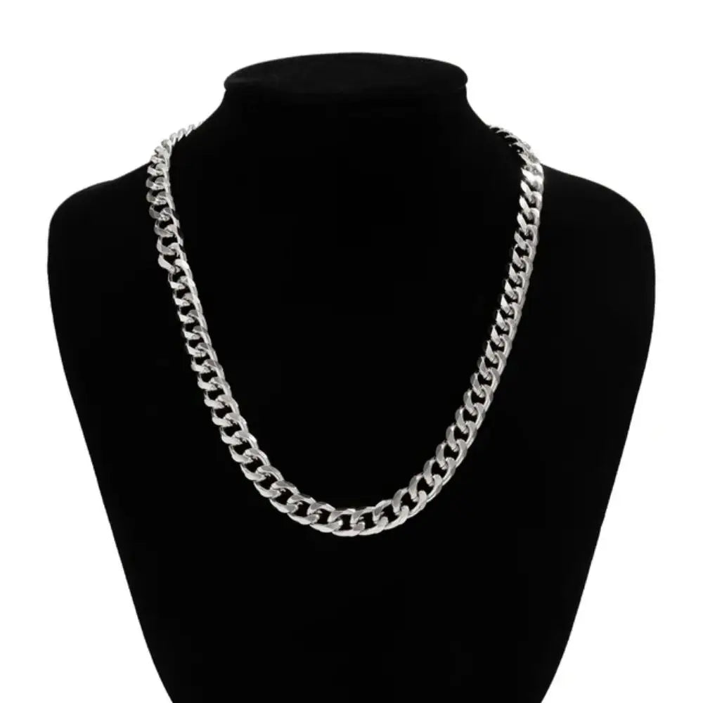 Simple Stainless Steel Cuban Chain Necklace (5mm, 50cm)
