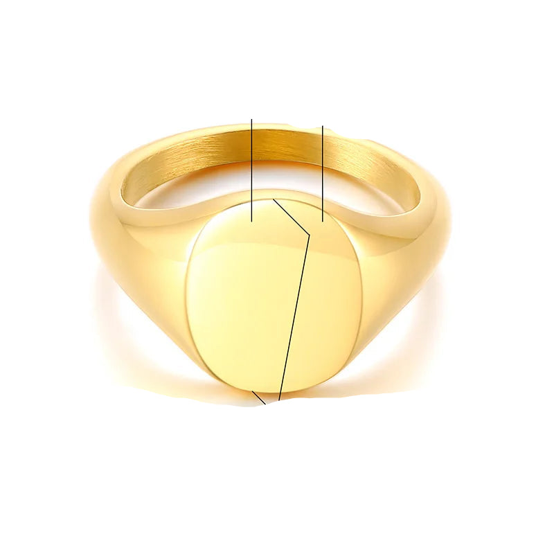 Stainless Steel Foral Signed Ring