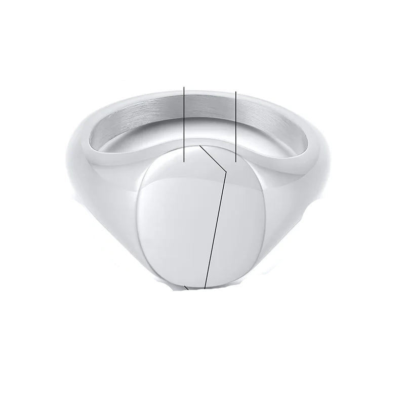 Stainless Steel Foral Signed Ring