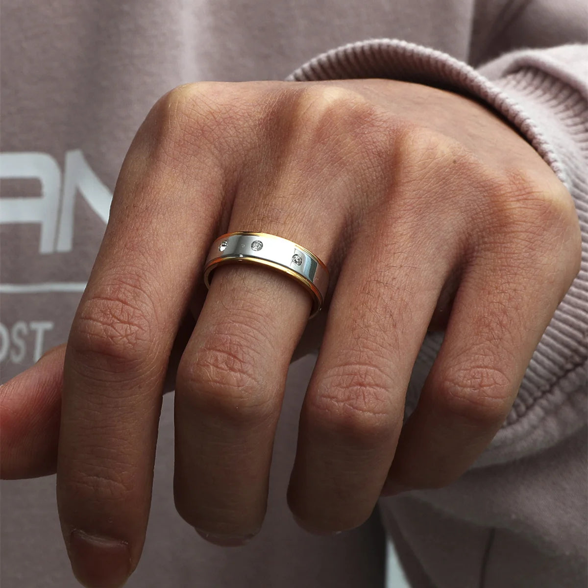 Stainless Steel Gold Ring