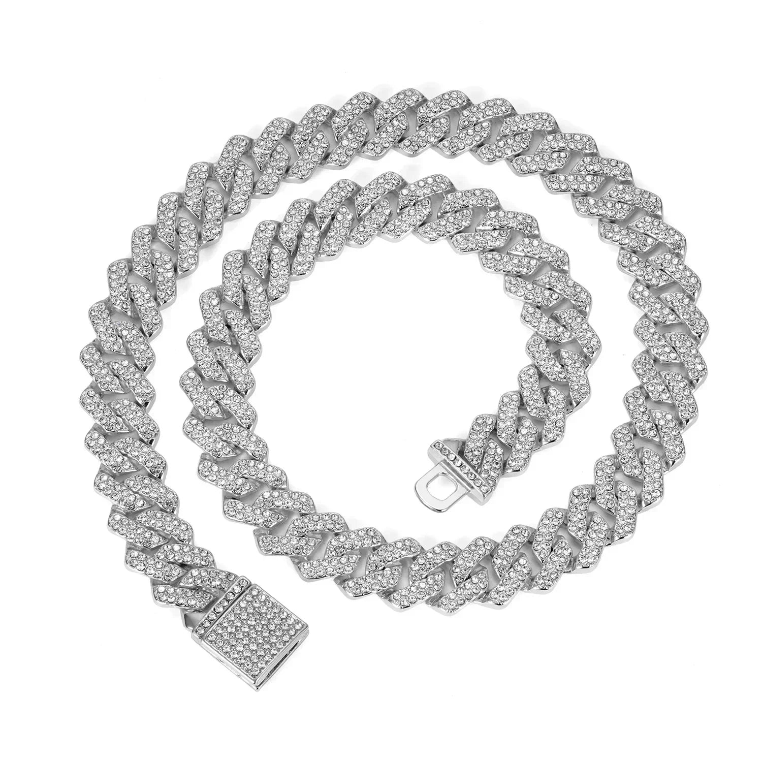 Hip Hop Shiny 15MM Cuban Link Chain Necklace