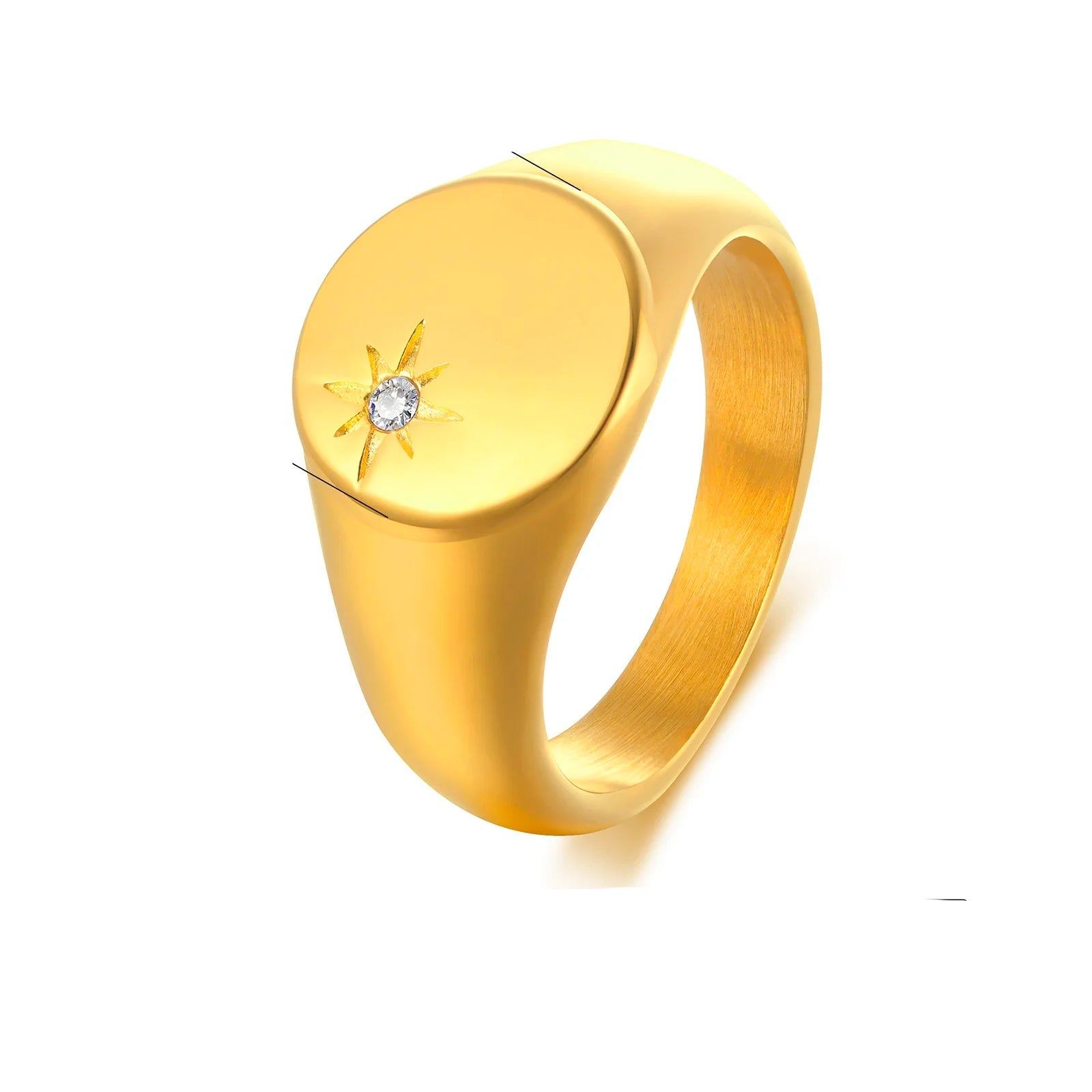 Stainless Steel Foral Signed Ring